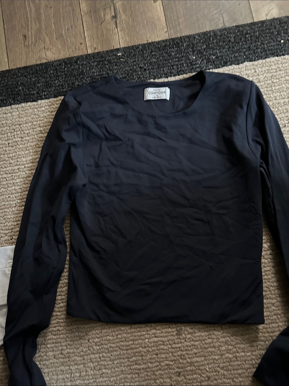 Babaton Black Long-Sleeve Crewneck Top